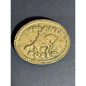 Vintage Volant Rodeo Belt Buckle Brass Tone Cowboy Western Horse Riding USA